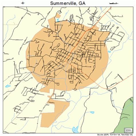 city hall summerville ga|Summerville Map .